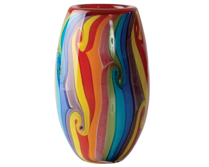 03. Zibo - Coloured Glass Vase, Confectionery, 7"